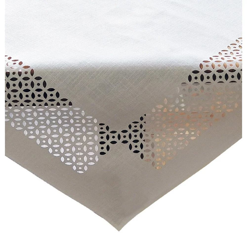 matches21 HOME & HOBBY Tischdecke REA Weiß Cutwork Ornamente - Bild 2