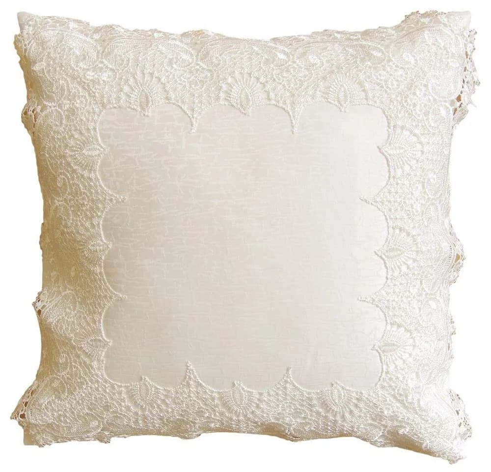 matches21 HOME & HOBBY Kissenbezug Blumen Spitze wollweiß 40x40 cm - Bild 2