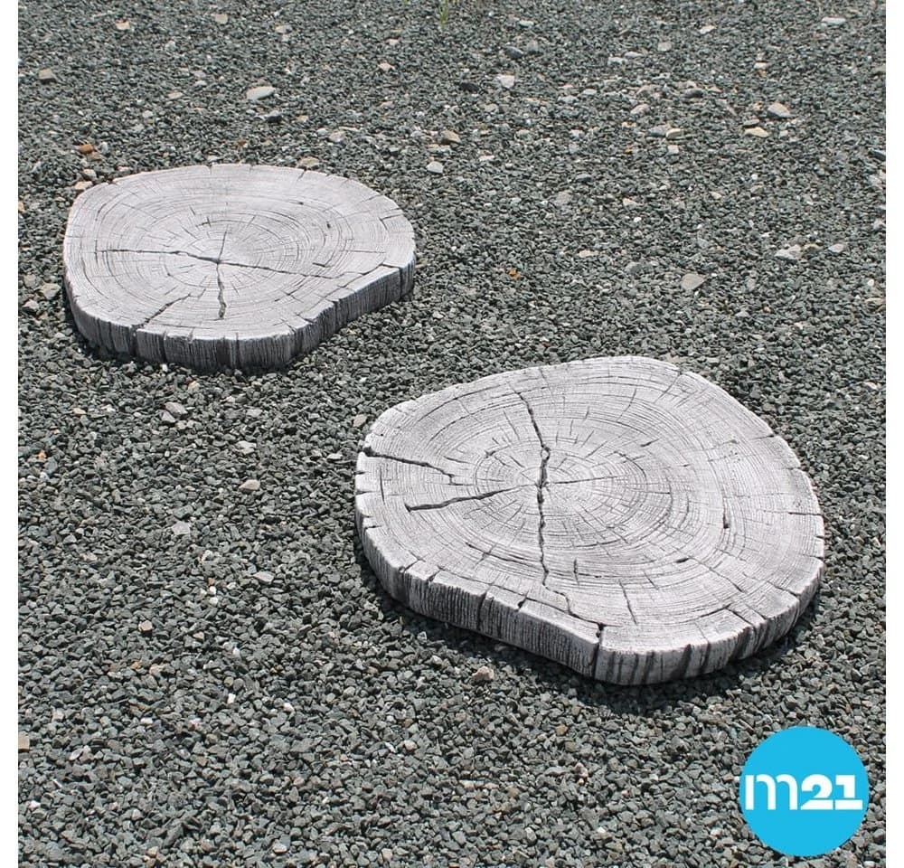 matches21 HOME & HOBBY Trittsteine Beton 8 Stk. Ø 30 cm Grau Holzoptik - Bild 3