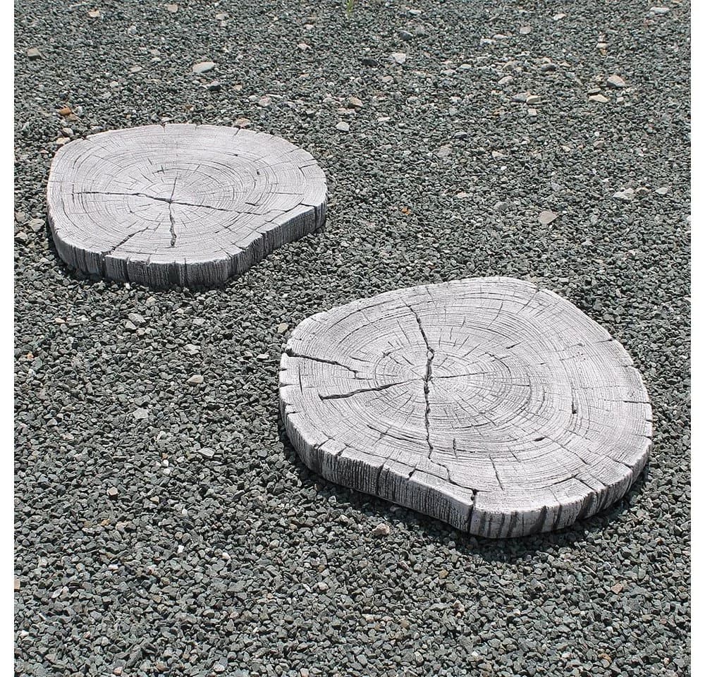 matches21 HOME & HOBBY Trittsteine Beton 8 Stk. Ø 30 cm Grau Holzoptik - Bild 5