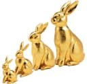 matches21 HOME & HOBBY Osterhase Deko Figur Gold Polyresin Bild 1