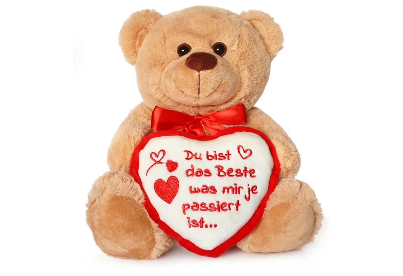matches21 HOME & HOBBY Plüsch-Teddybär Braun 25 cm mit Herz - Bild 2