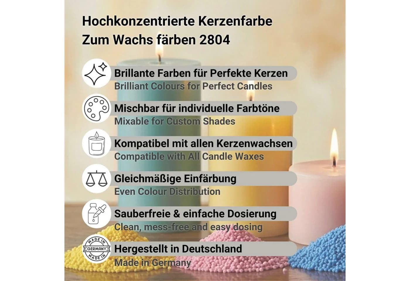 DistrEbution Kerzenmalfarbe Altrosa - Wachsfarbe zum Durchfärben - Bild 3