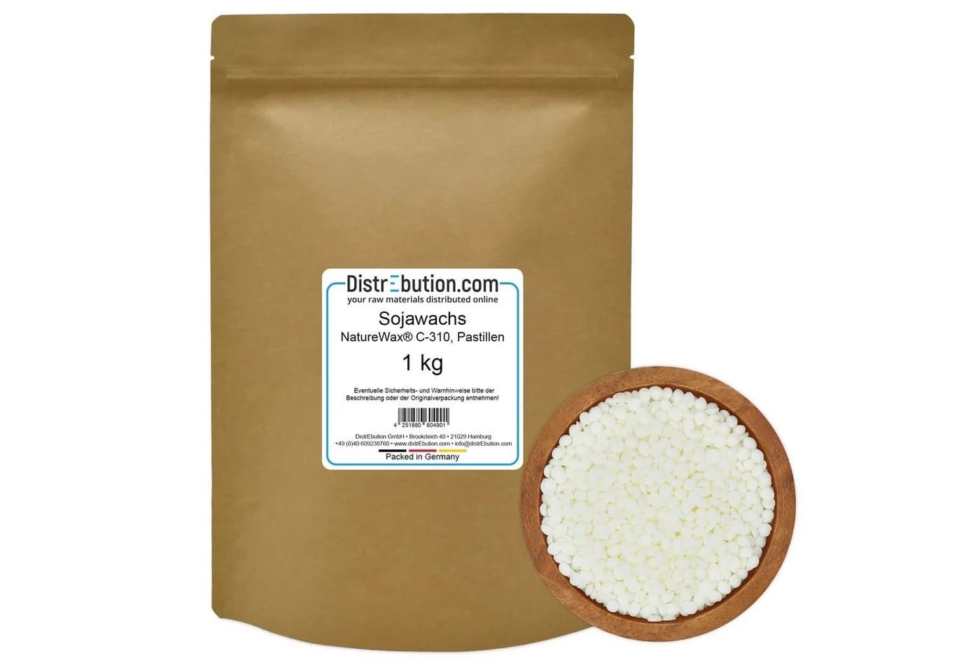 DistrEbution Sojawachs Pastillen C-310 1kg Beige/Weiß - Bild 2