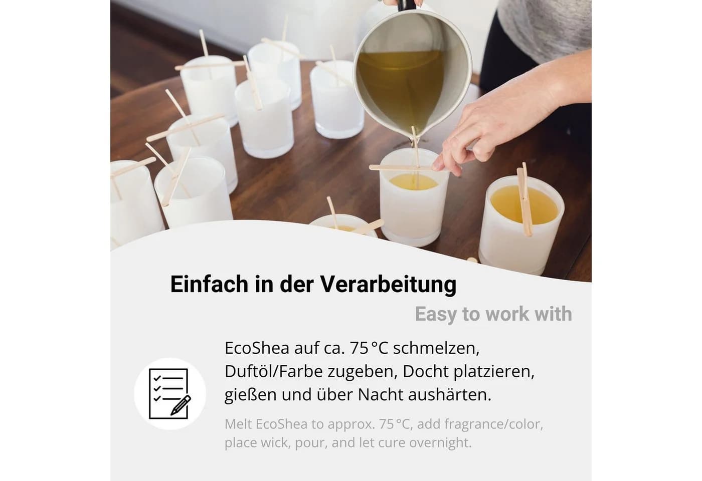 DistrEbution Kerzenwachs für Behälterkerzen aus Shea 1-20kg EcoShea Container - Bild 3