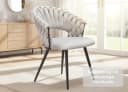 LC Home Esszimmerstuhl Nancy Flechtoptik Samt Taupe Bild 1