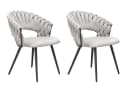 LC Home Esszimmerstuhl Nancy Flechtoptik Samt Taupe Bild 2