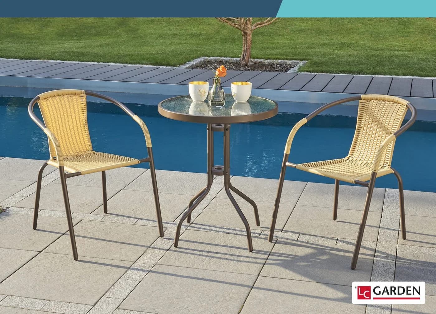 LC Garden Garvista Stapelstuhl Schwarz Rattan-Optik