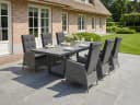 LC Garden Garten-Essgruppe Barcelona 7-tlg. Anthrazit Aluminium Polyrattan Bild 1