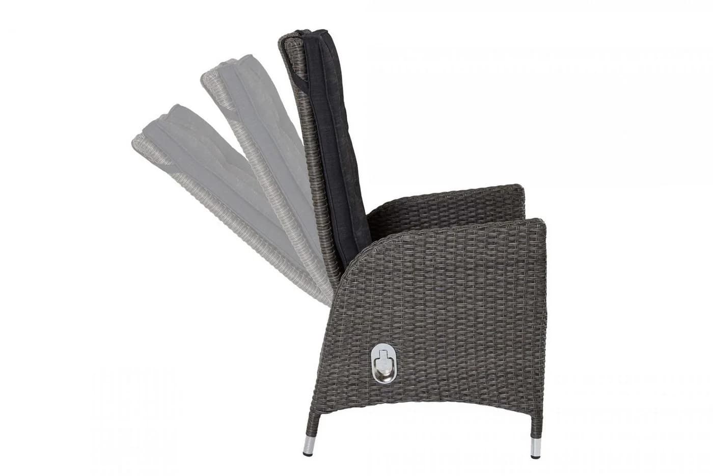 LC Garden Garten-Essgruppe Barcelona 7-tlg. Anthrazit Aluminium Polyrattan - Bild 4