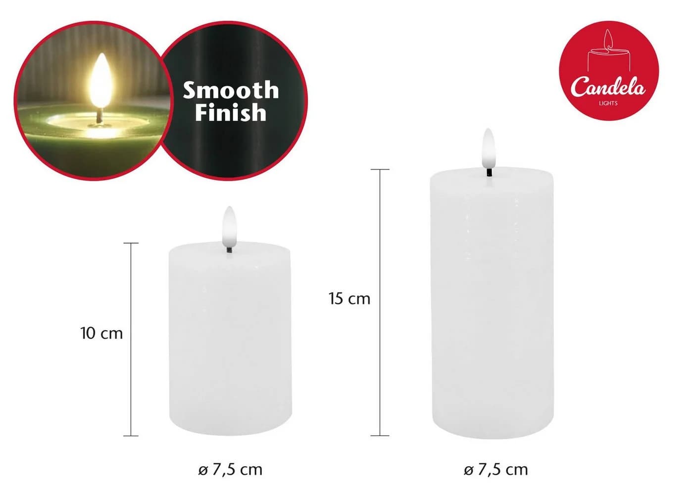 LC Home LED-Kerzen Set 4-tlg. Echtwachs Weiss Timer Fernbedienung - Bild 4