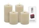 LC Home LED-Kerzen 4er Set Winter Cream Echtwachs mit Fernbedienung Bild 2