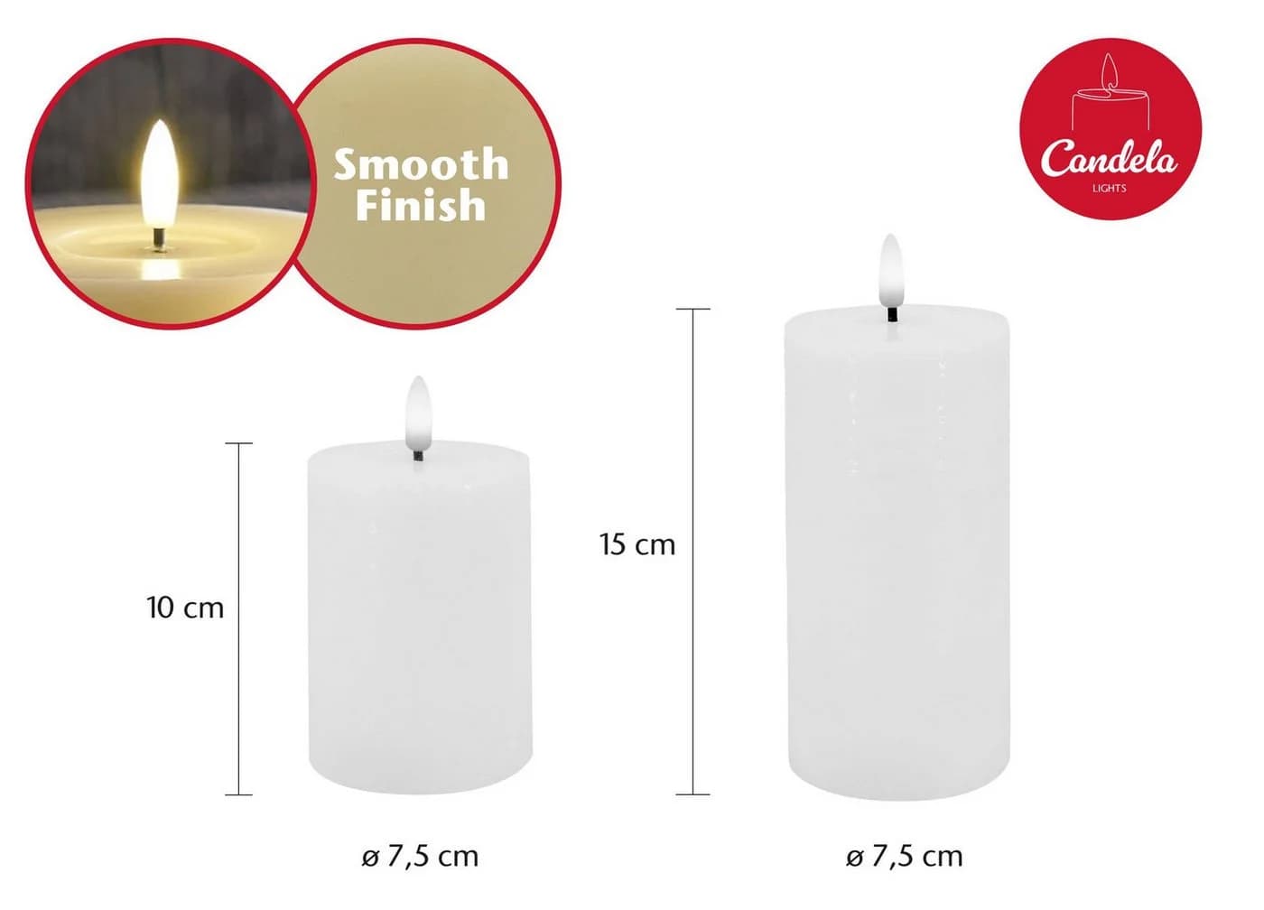 LC Home LED-Kerzen 4er Set Winter Cream Echtwachs mit Fernbedienung - Bild 4
