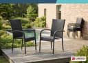 LC Garden Stapelstuhl 4er Set schwarz Armlehnstuhl Polyrattan Bild 1