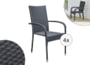 LC Garden Stapelstuhl 4er Set schwarz Armlehnstuhl Polyrattan Bild 2