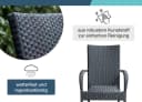 LC Garden Stapelstuhl 4er Set schwarz Armlehnstuhl Polyrattan Bild 5