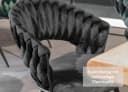 LC Home Esszimmerstuhl Nancy Schwarz Samt Flechtoptik Armlehnstuhl Bild 1