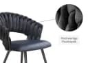 LC Home Esszimmerstuhl Nancy Schwarz Samt Flechtoptik Armlehnstuhl Bild 5