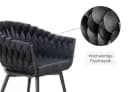 LC Home Esszimmerstuhl Remy Schwarz Samt Armlehnstuhl Flechtoptik Bild 5