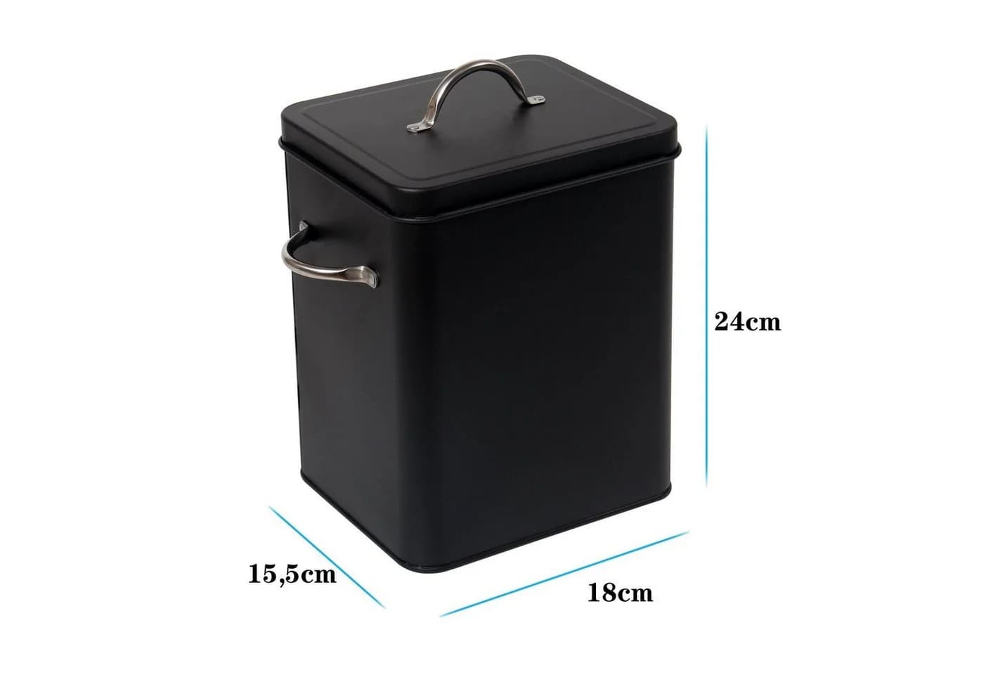 Zedelmaier Aufbewahrungsbox 6,5L Schwarz Metall mit Deckel und Schaufel