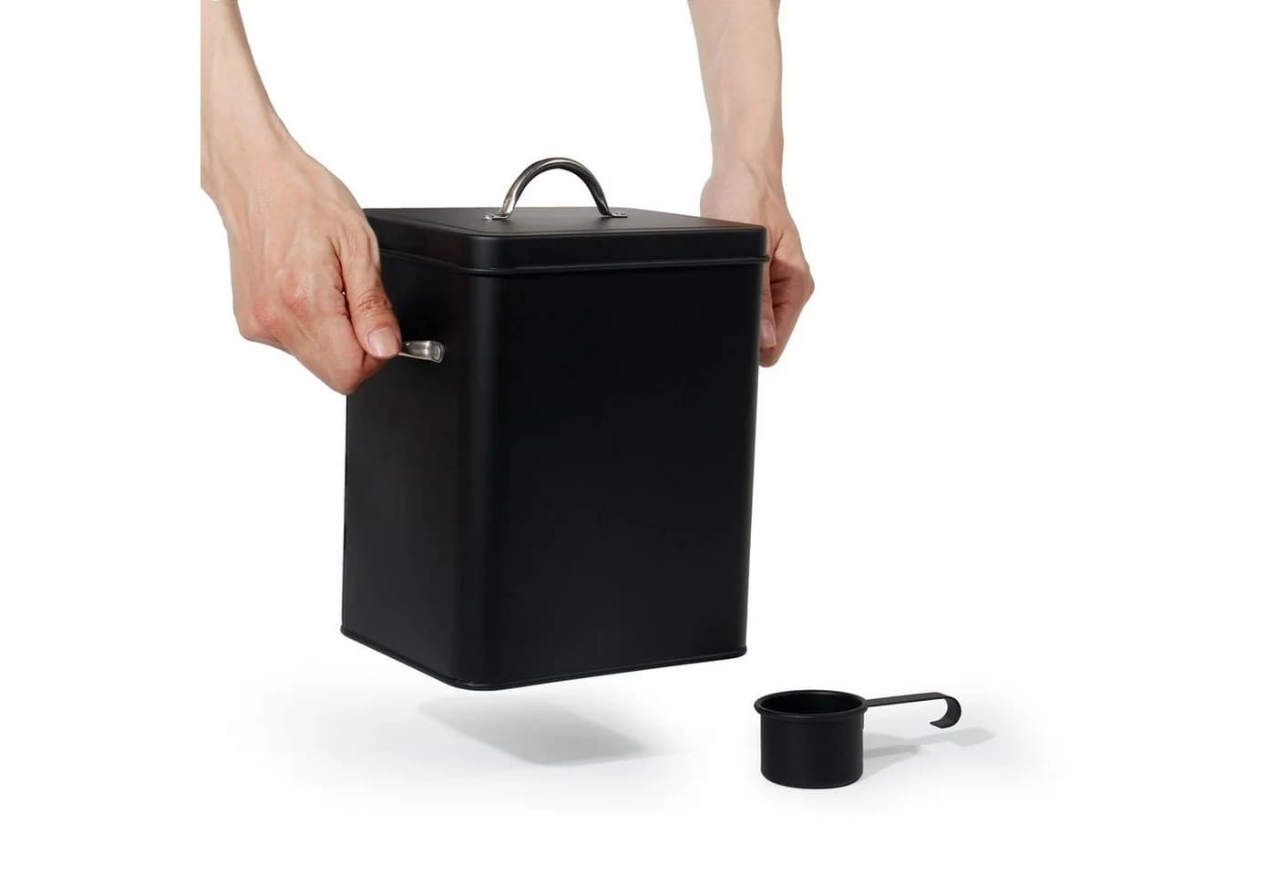 Zedelmaier Aufbewahrungsbox 6,5L Schwarz Metall mit Deckel und Schaufel - Bild 3