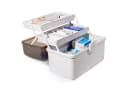 Zedelmaier Aufbewahrungsbox Medikamenten Aufbewahrung Medizinbox Apothekenbox HausapothekeBox Groß (YX1005) Tragbar Kindersicherung 3 Treppenabteile Bild 2