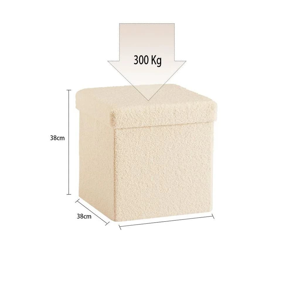 Zedelmaier Sitzhocker mit Stauraum Beige Samt faltbar - Bild 5