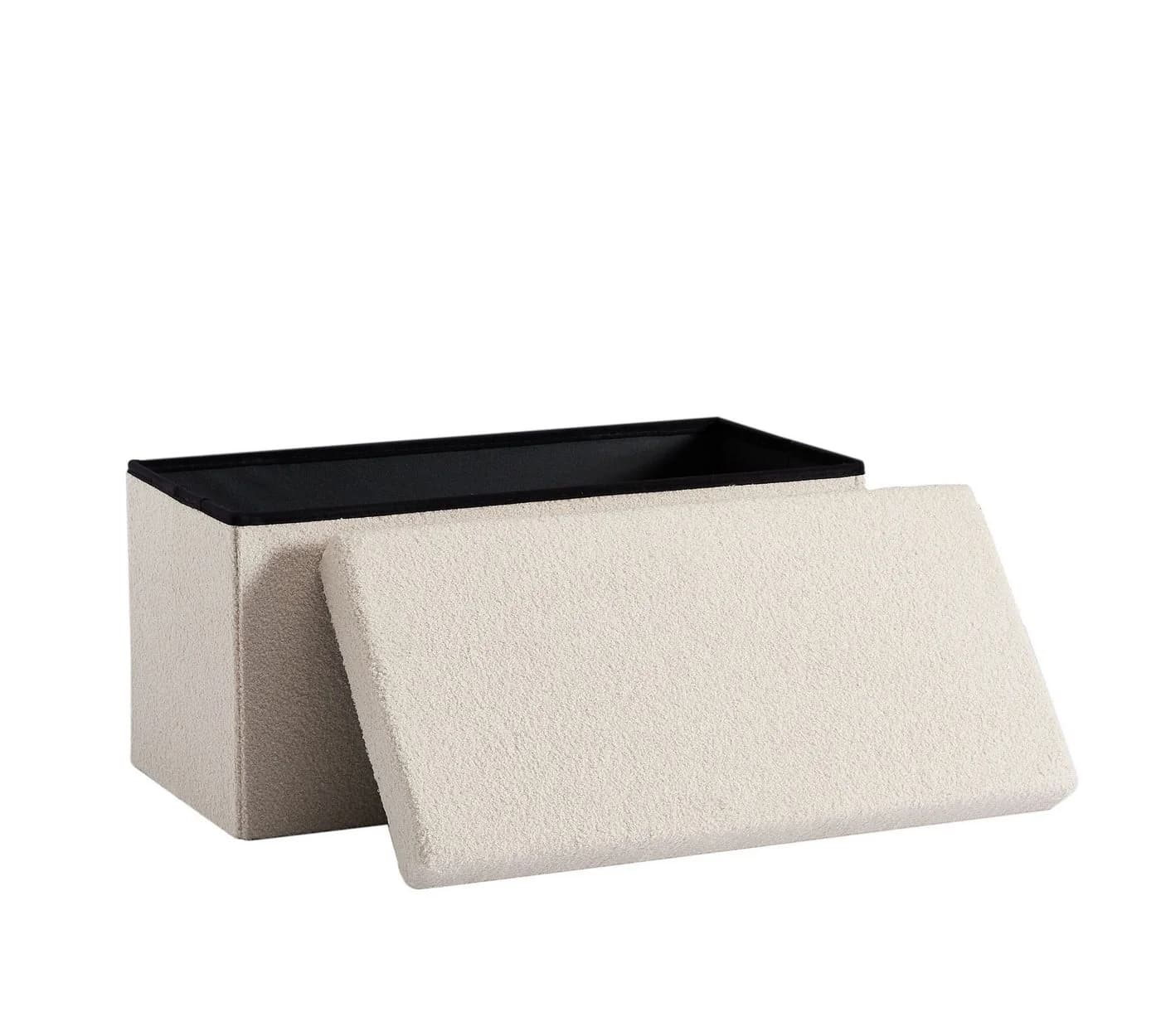 Zedelmaier Sitzbank mit Stauraum Beige Samt faltbar