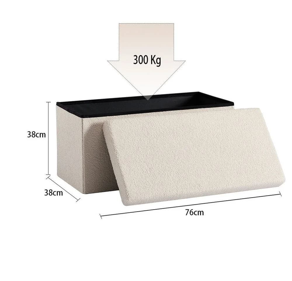 Zedelmaier Sitzbank mit Stauraum Beige Samt faltbar - Bild 5