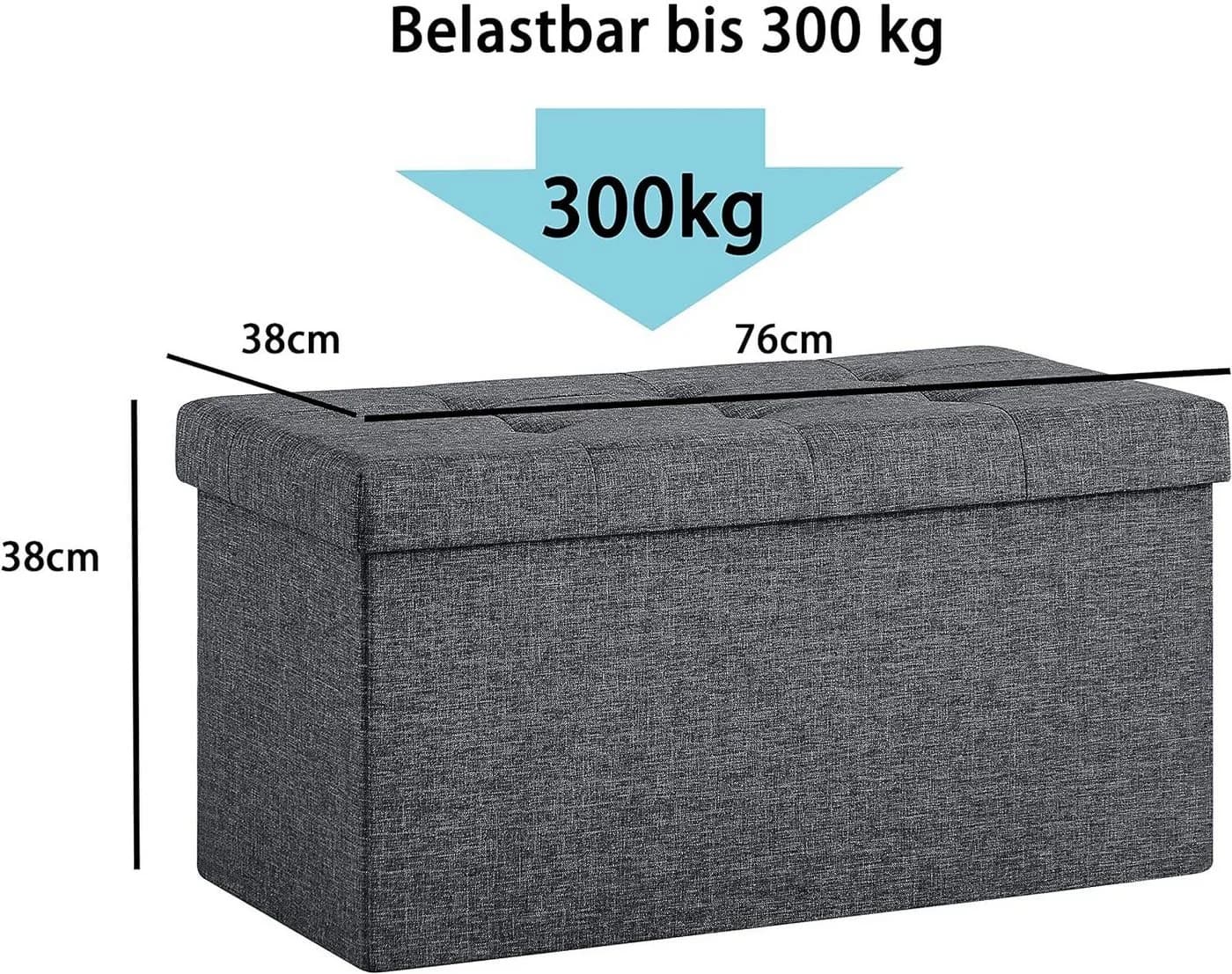 Zedelmaier Sitzbank Grau Faltbar mit Stauraum - Bild 5