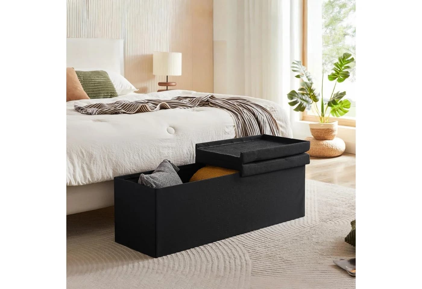 Zedelmaier Sitzbank 114cm Schwarz mit Stauraum - Bild 2