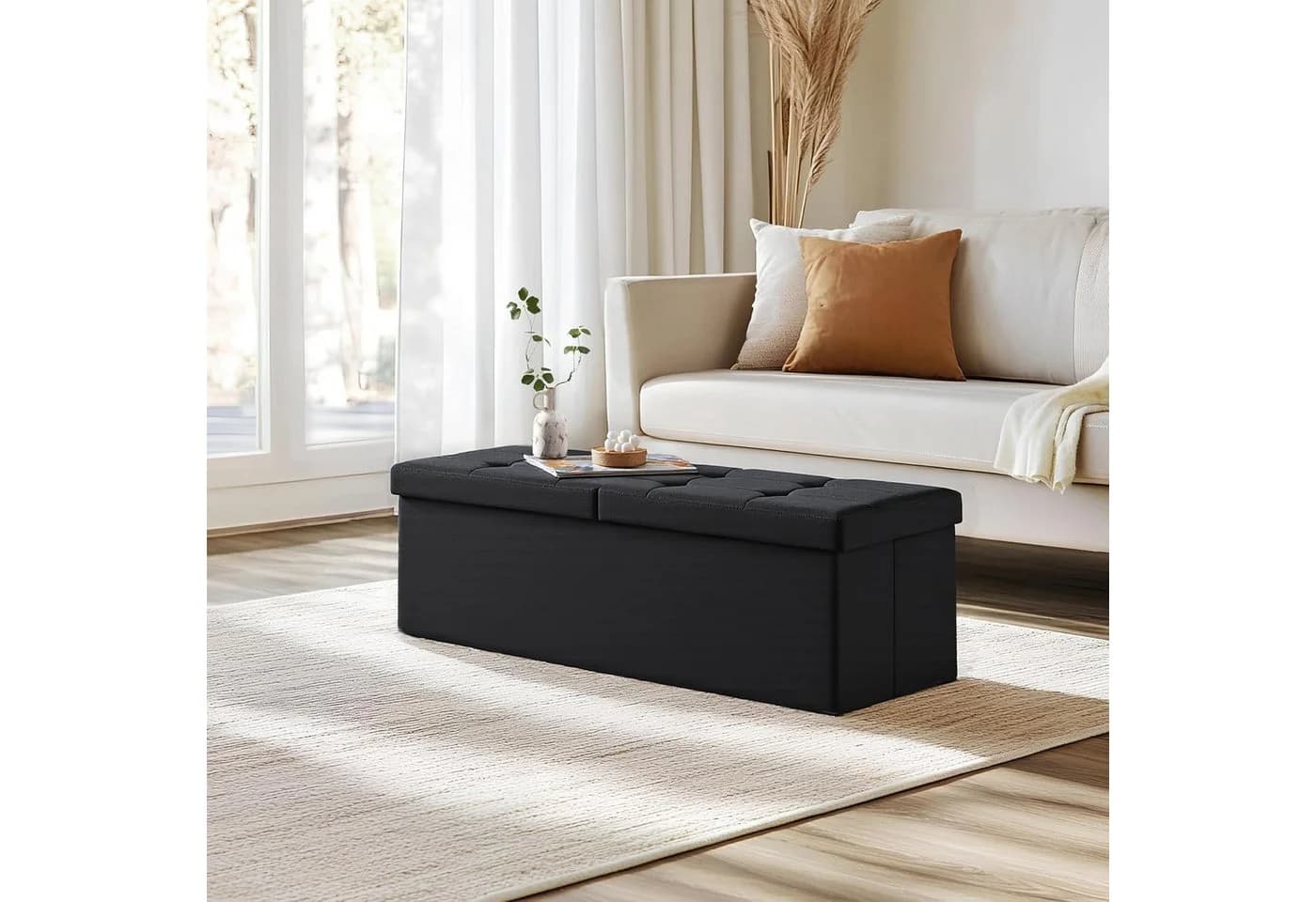 Zedelmaier Sitzbank 114cm Schwarz mit Stauraum - Bild 3