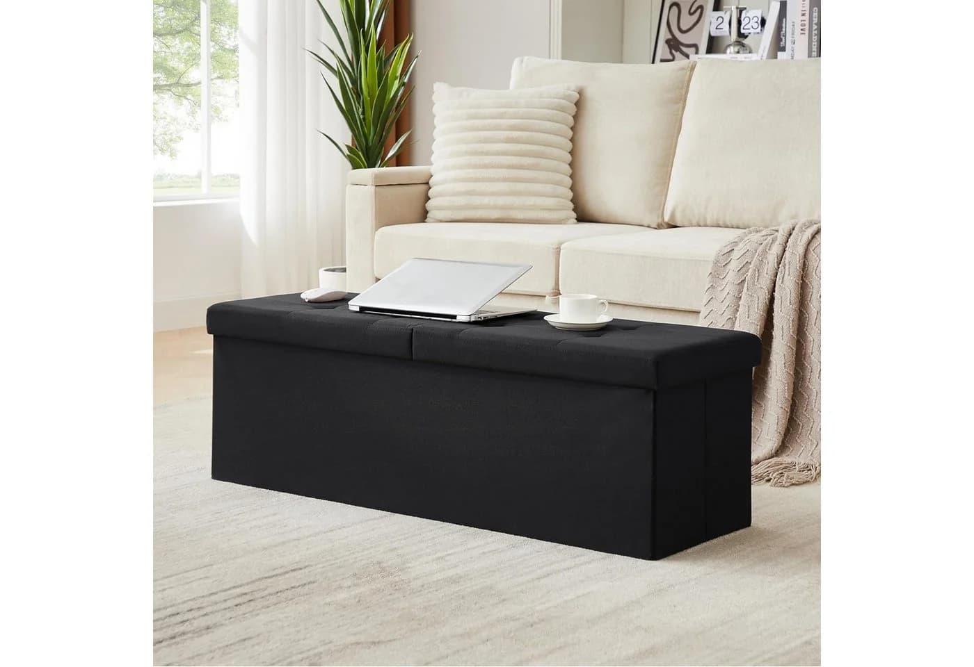 Zedelmaier Sitzbank 114cm Schwarz mit Stauraum - Bild 5