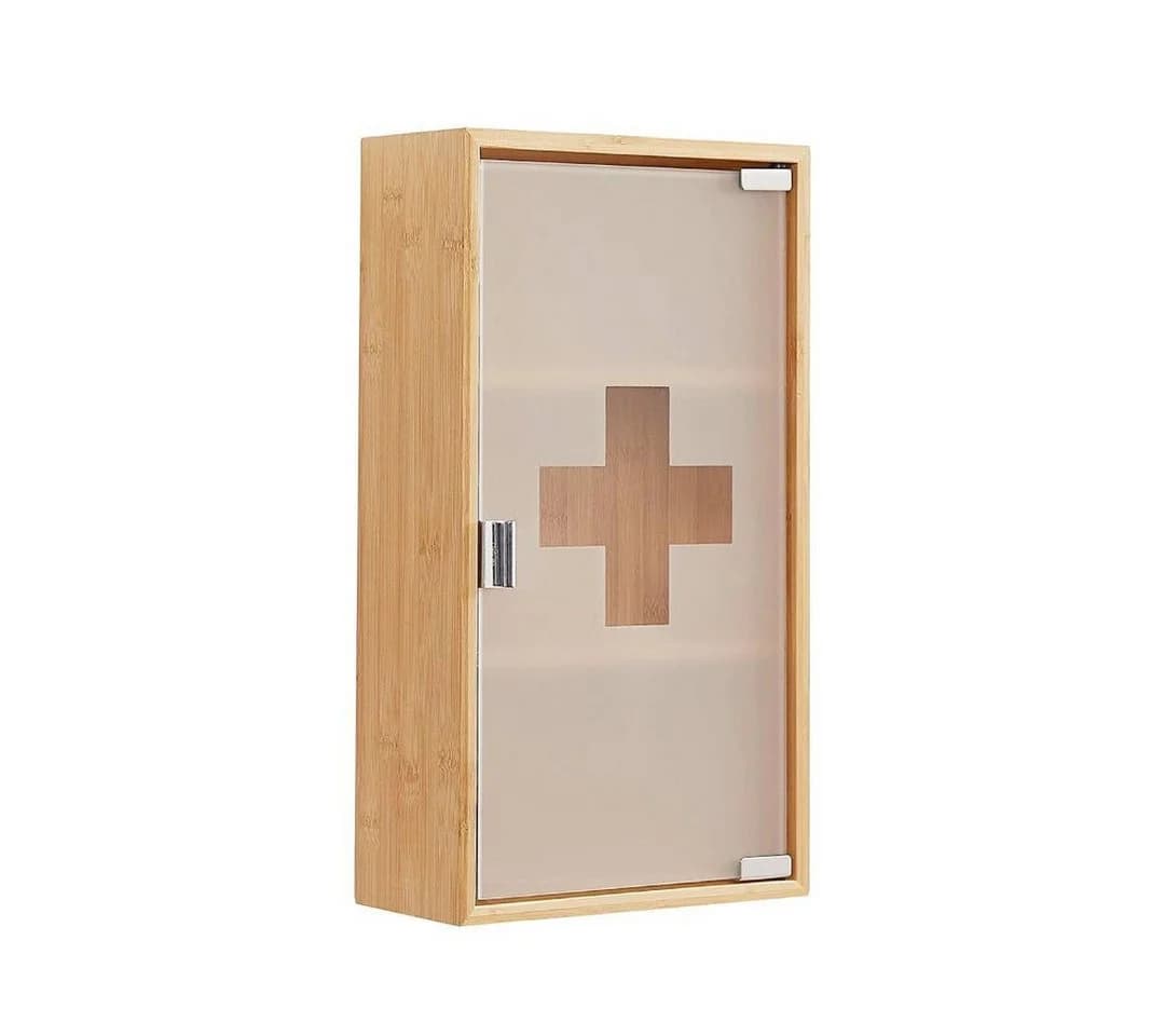Zedelmaier Medizinschrank Bambus mit Glas und verstellbaren Böden - Bild 2