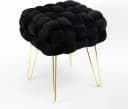 Zedelmaier Sitzhocker Ottoman Schwarz Goldene Beine Bild 2