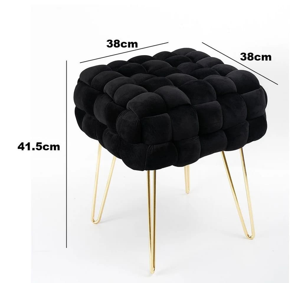 Zedelmaier Sitzhocker Ottoman Schwarz Goldene Beine - Bild 3