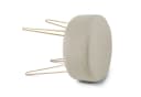 Zedelmaier Runder Sitzhocker Samt Creme Metallbeine Bild 1