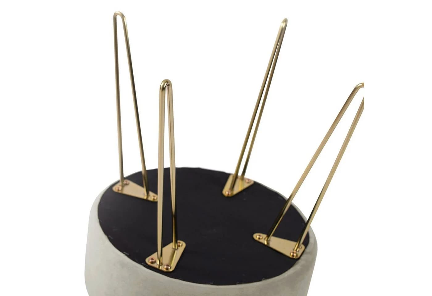 Zedelmaier Runder Sitzhocker Samt Creme Metallbeine - Bild 5