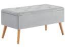Zedelmaier Sitztruhe Grau mit Stauraum und Holzfüßen Bild 2