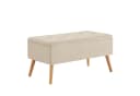 Zedelmaier Sitztruhe Hocker mit Stauraum Leinenoptik Massivholzfüße Beige Bild 2
