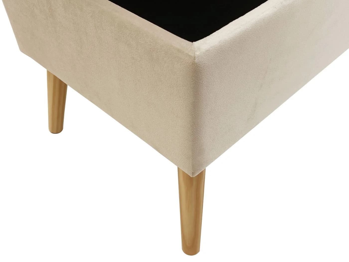 Zedelmaier Sitztruhe Hocker mit Stauraum Leinenoptik Massivholzfüße Beige - Bild 3