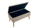 Zedelmaier Sitztruhe Hocker mit Stauraum Leinenoptik Massivholzfüße Beige Bild 5