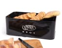Zedelmaier Brotkasten Metall mit Holzdeckel Schwarz Retro Bild 3