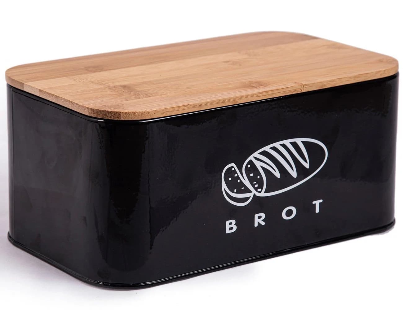 Zedelmaier Brotkasten Metall mit Holzdeckel Schwarz Retro - Bild 2