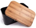 Zedelmaier Brotkasten Metall mit Holzdeckel Schwarz Retro Bild 5