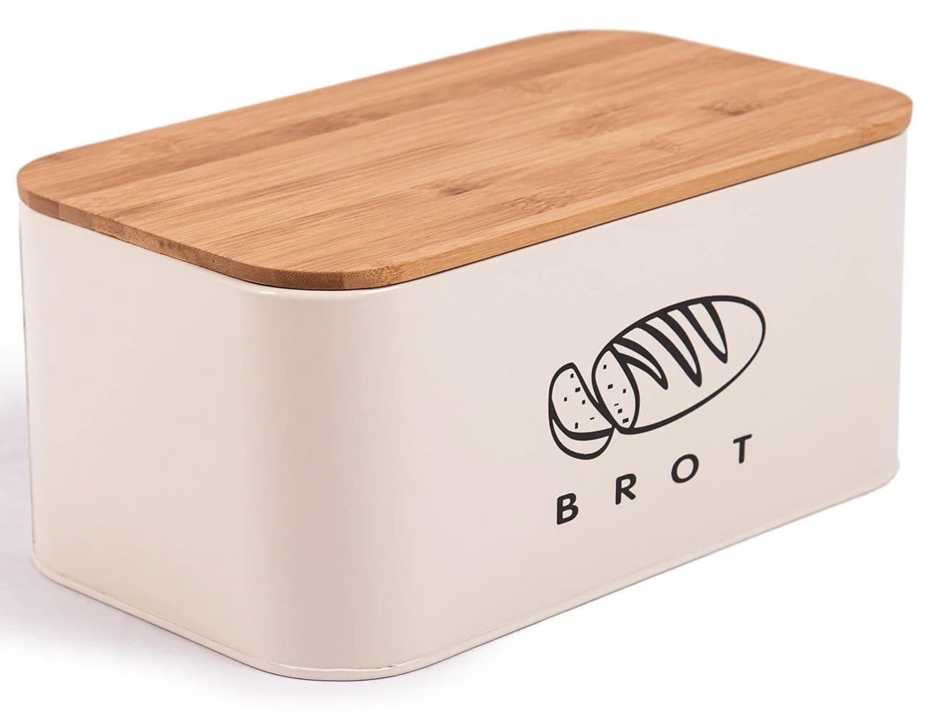 Zedelmaier Brotkasten Metall mit Holzdeckel Beige Retro - Bild 2