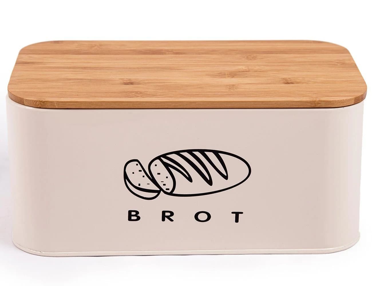 Zedelmaier Brotkasten Metall mit Holzdeckel Beige Retro - Bild 4