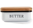 Zedelmaier Butterdose mit Holzdeckel für 250g Butter Weiß Bild 2