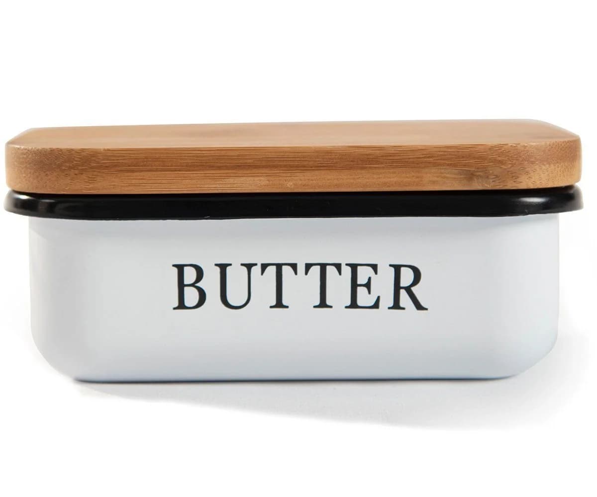 Zedelmaier Butterdose mit Holzdeckel für 250g Butter Weiß - Bild 2