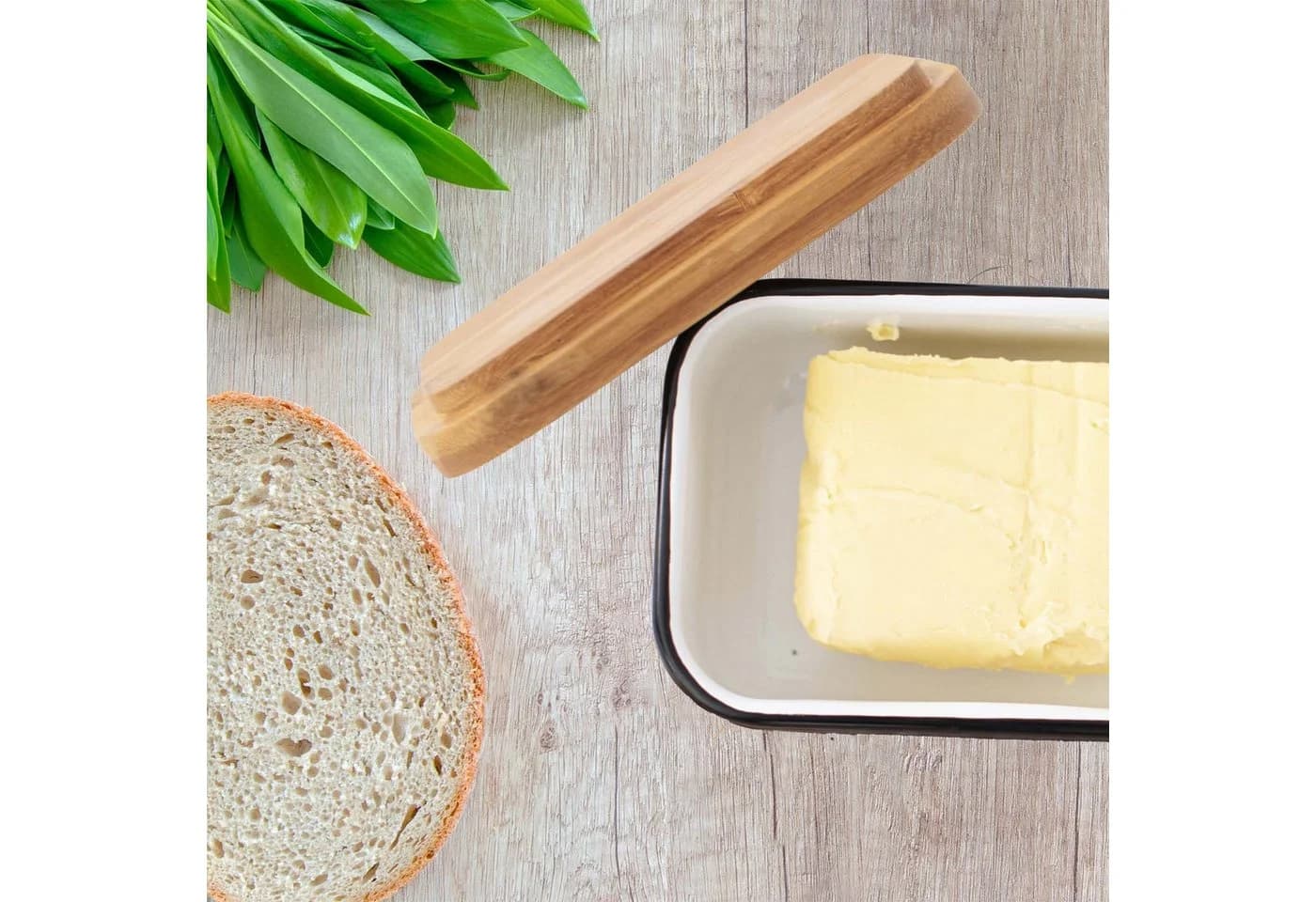 Zedelmaier Butterdose mit Holzdeckel für 250g Butter Weiß - Bild 4